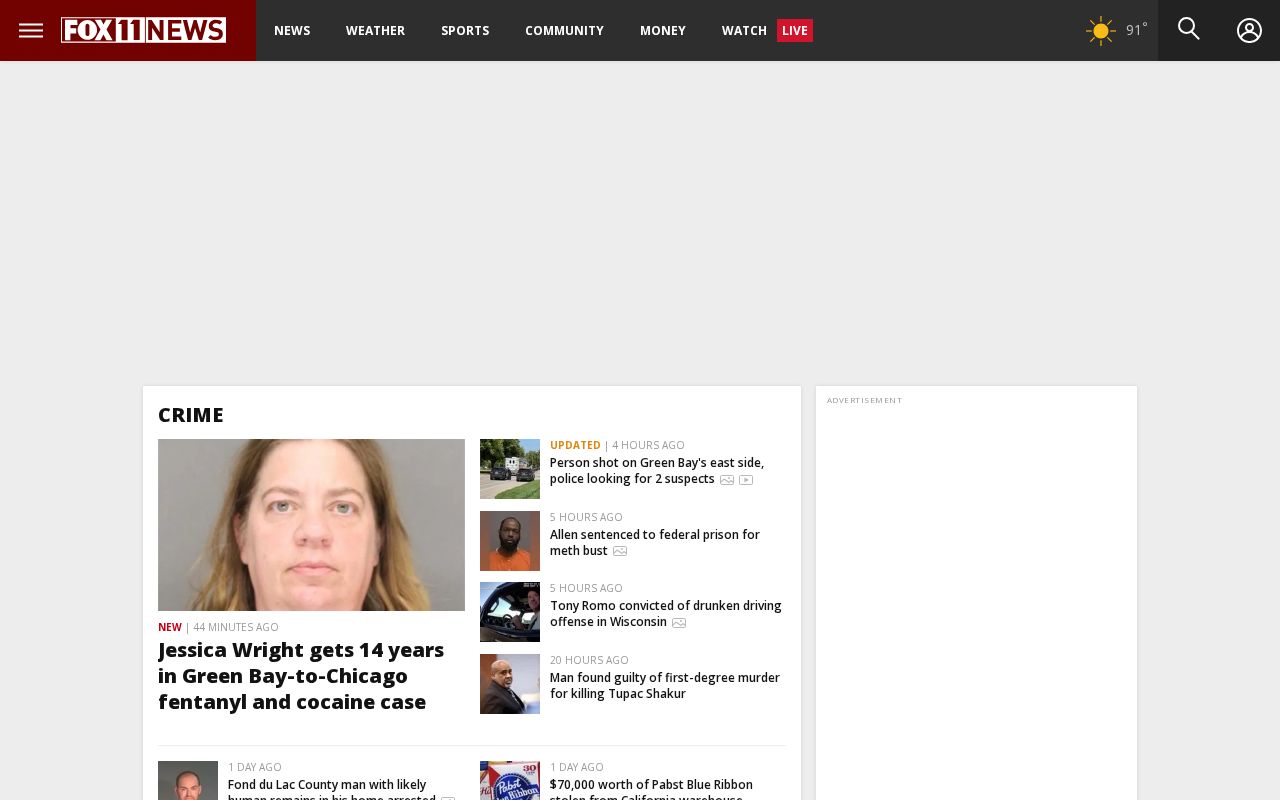Outagamie County crime news and court-record source, FOX 11 Crime section